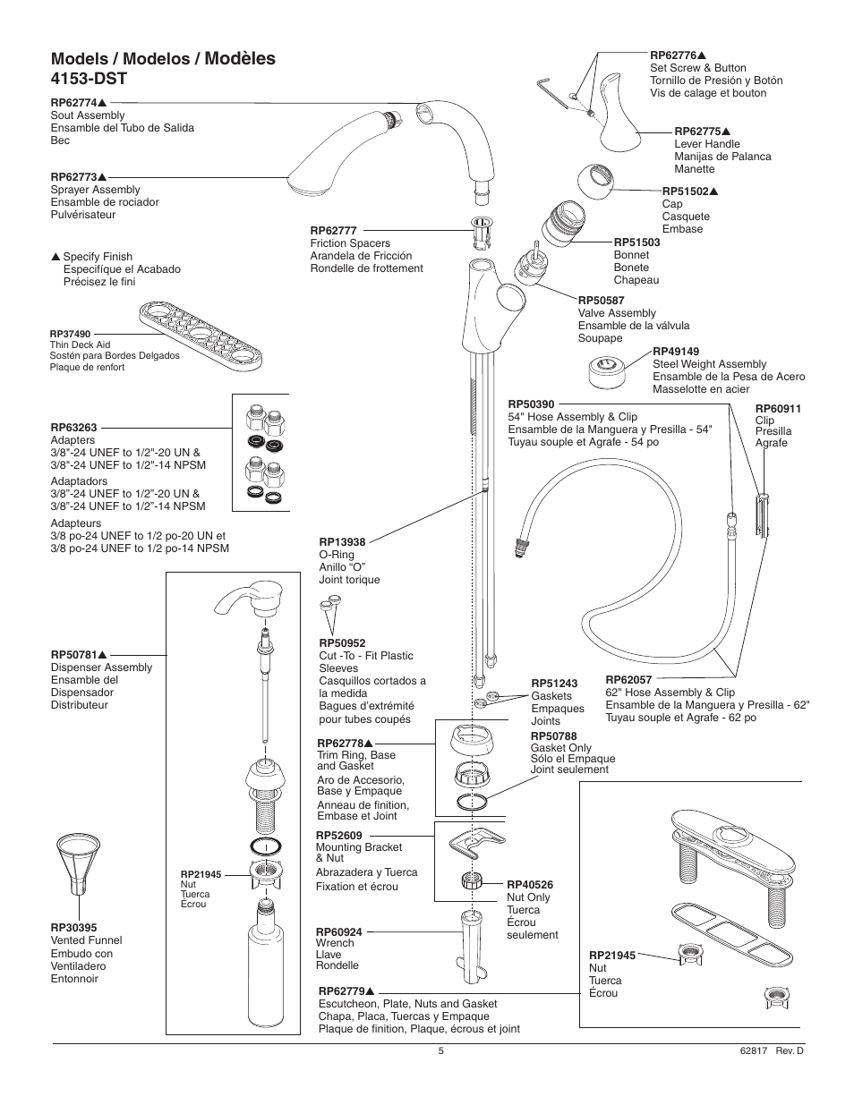 Modèles, Models / modelos, 4153-dst | Factory Direct Hardware Delta 16968-SSSD-DST Talbott  User Manual | Page 5 / 16