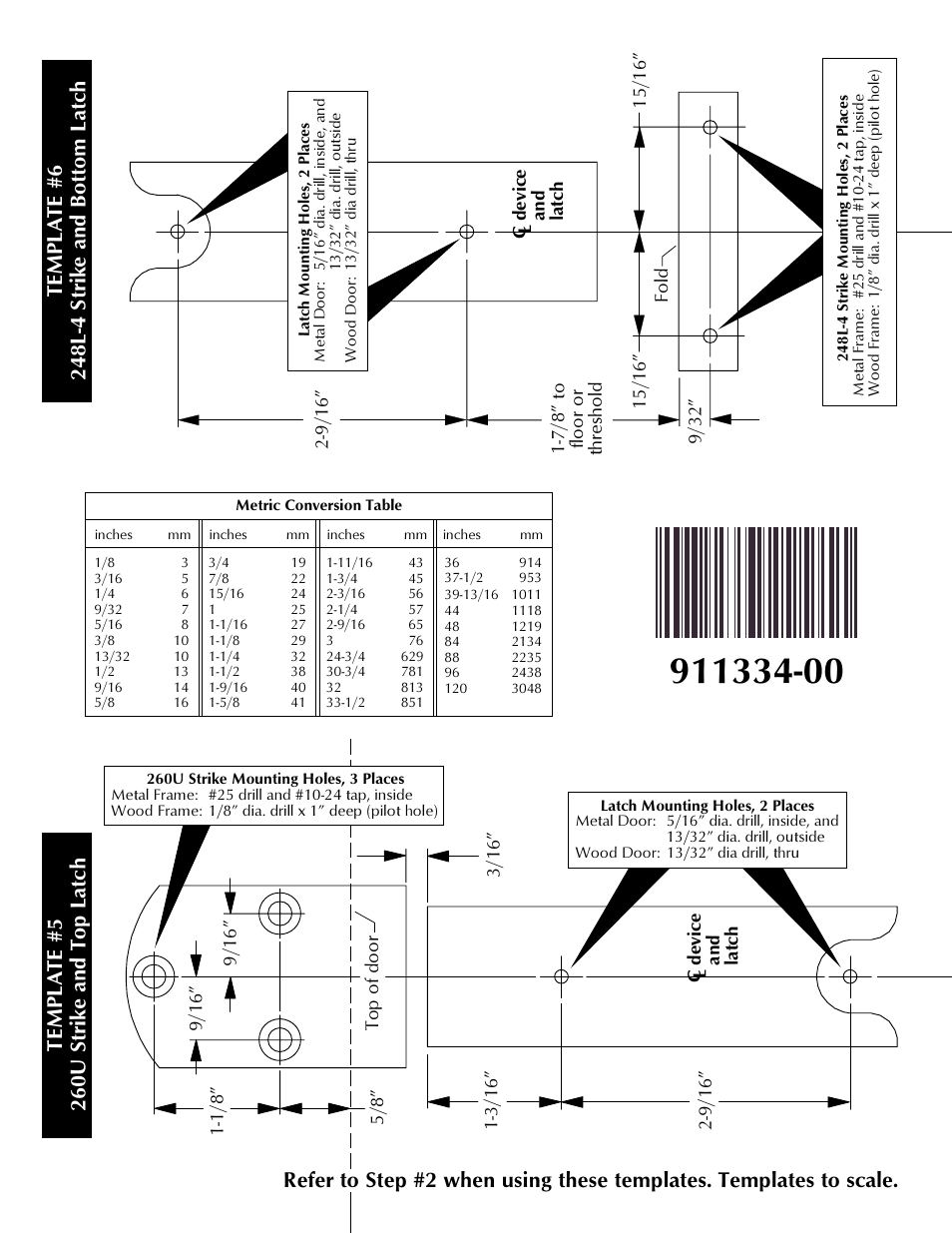 Template #5 260u strike and top latch | Factory Direct Hardware Von Duprin 2227EOF4 User Manual | Page 16 / 16