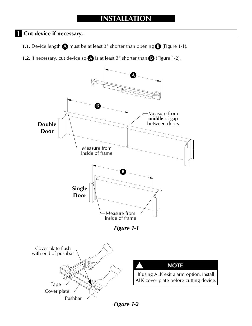Installation 1 | Factory Direct Hardware Von Duprin 2227EOF4 User Manual | Page 4 / 16