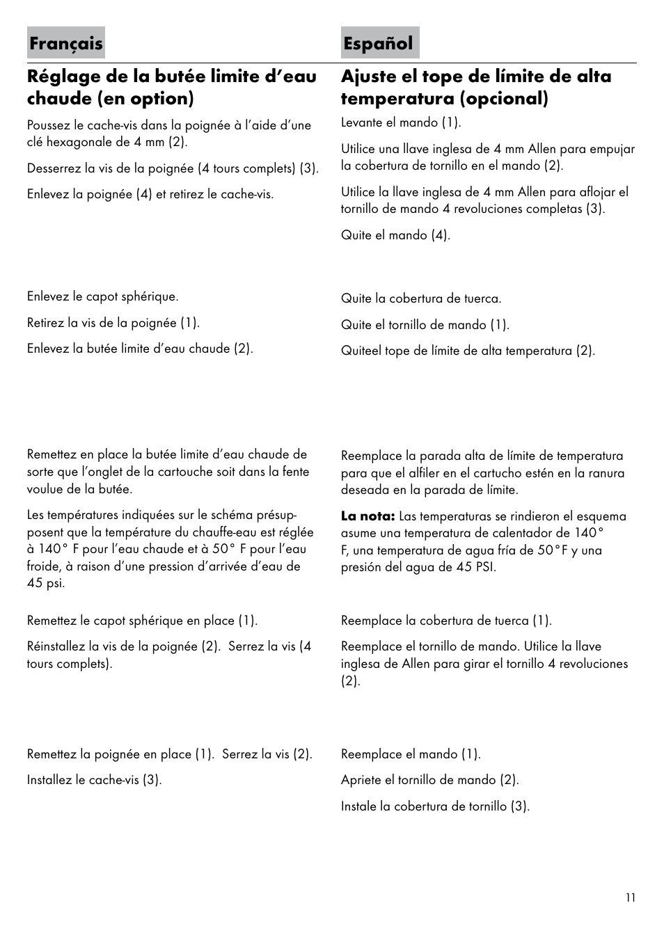 Factory Direct Hardware Hansgrohe 11020 User Manual | Page 11 / 20