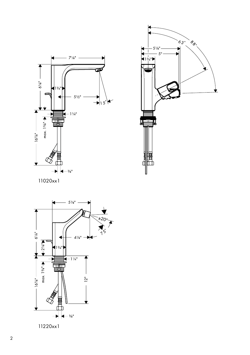 Factory Direct Hardware Hansgrohe 11020 User Manual | Page 2 / 20