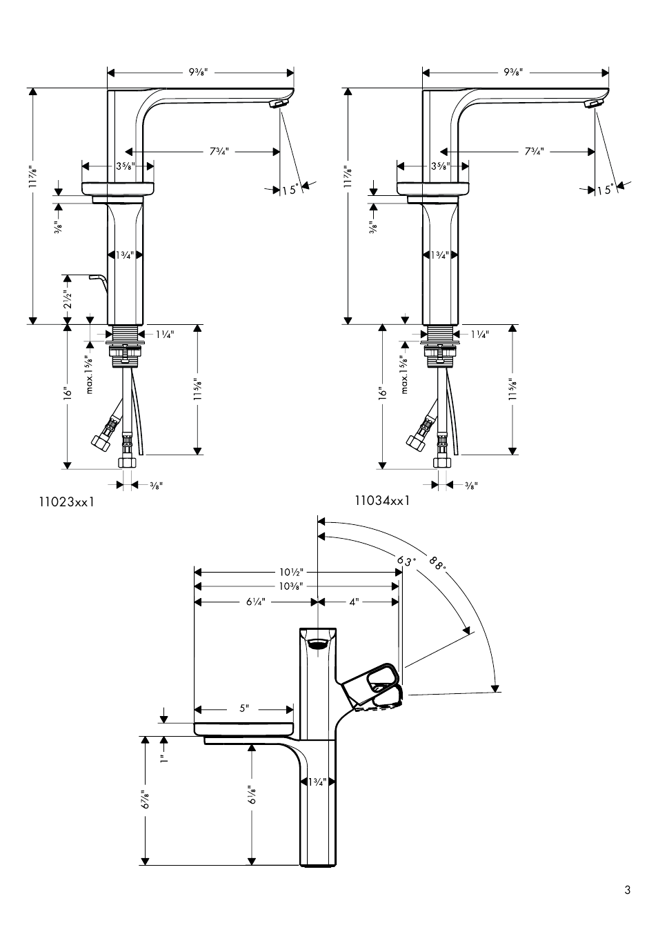 Factory Direct Hardware Hansgrohe 11020 User Manual | Page 3 / 20