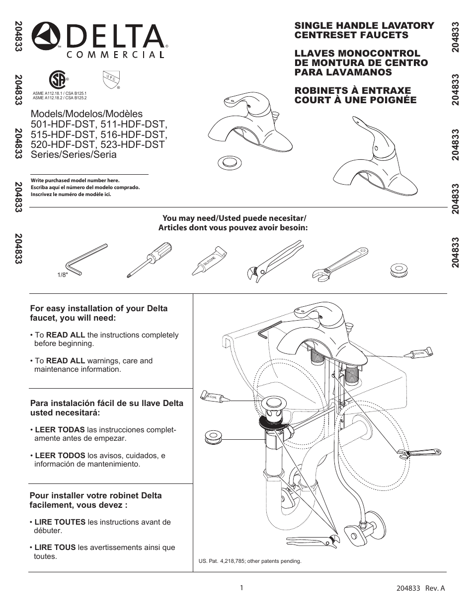 Factory Direct Hardware Delta 590TP1150 User Manual | 10 pages