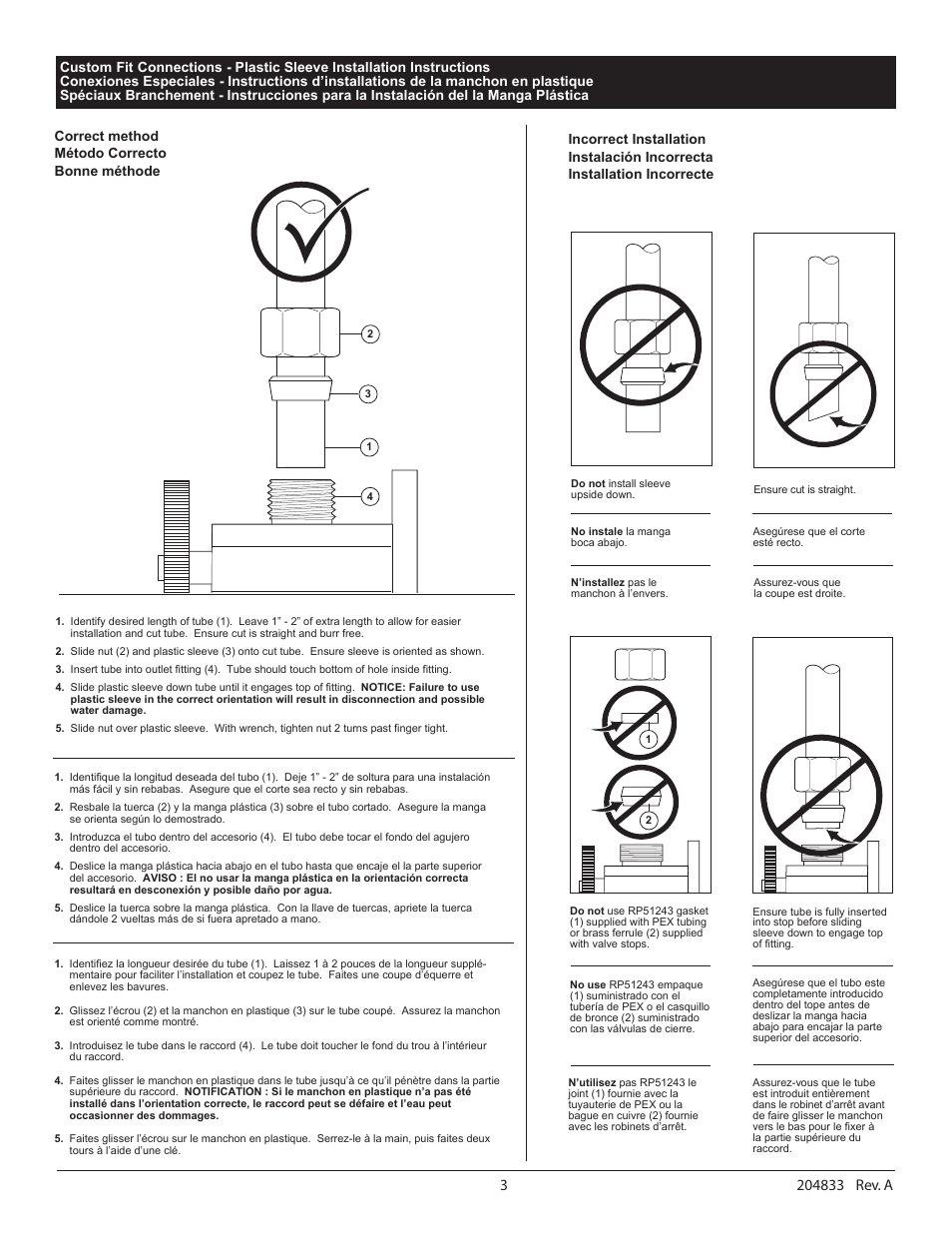 Correct method método correcto bonne méthode | Factory Direct Hardware Delta 590TP1150 User Manual | Page 3 / 10