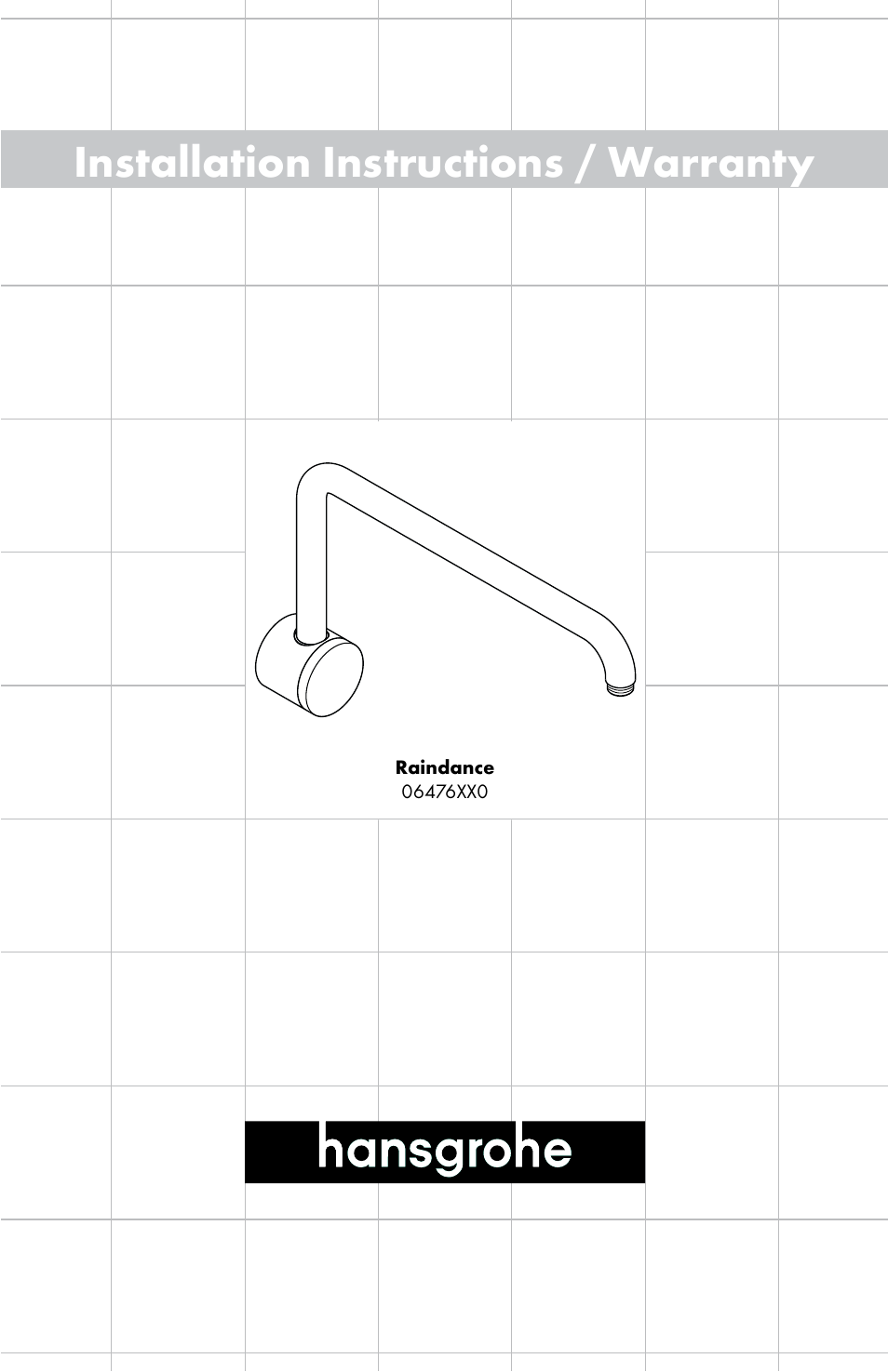 Factory Direct Hardware Hansgrohe 06476 Raindance User Manual | 8 pages