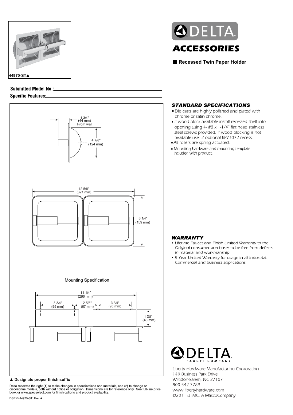 Factory Direct Hardware Delta 44970 User Manual | 1 page