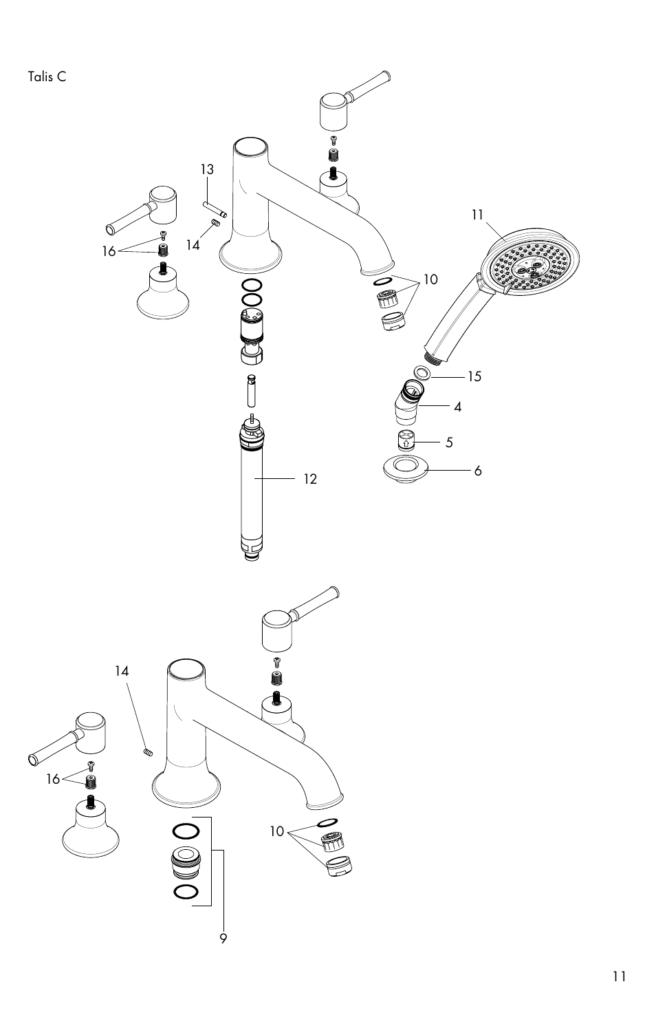 Factory Direct Hardware Hansgrohe 14314 Talis C User Manual | Page 11 / 16