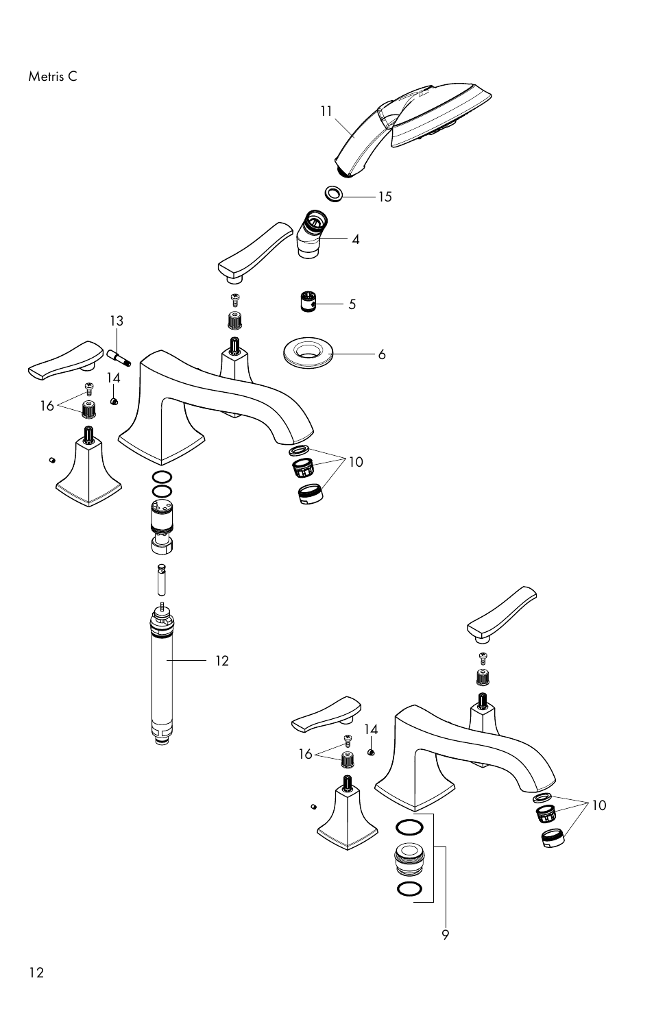 Factory Direct Hardware Hansgrohe 14314 Talis C User Manual | Page 12 / 16
