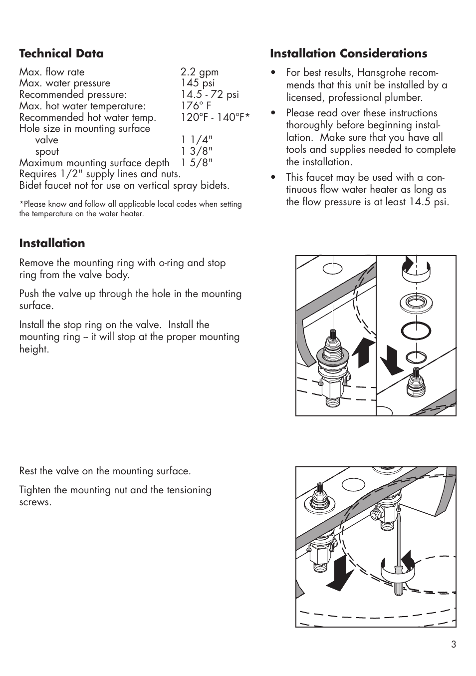 Factory Direct Hardware Hansgrohe 16514 User Manual | Page 3 / 12