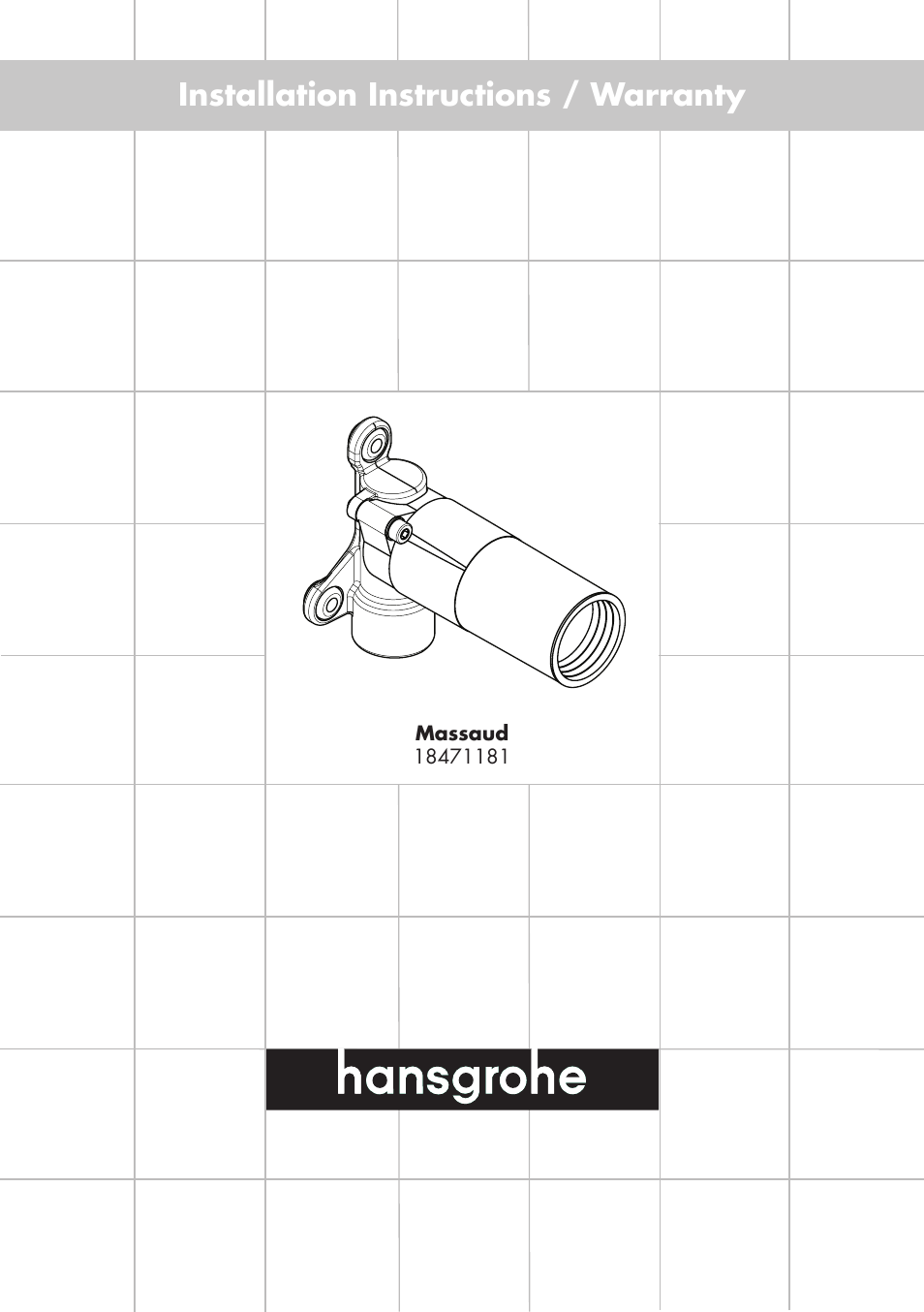 Factory Direct Hardware Hansgrohe 18473001 Axor Massaud User Manual | 4 pages