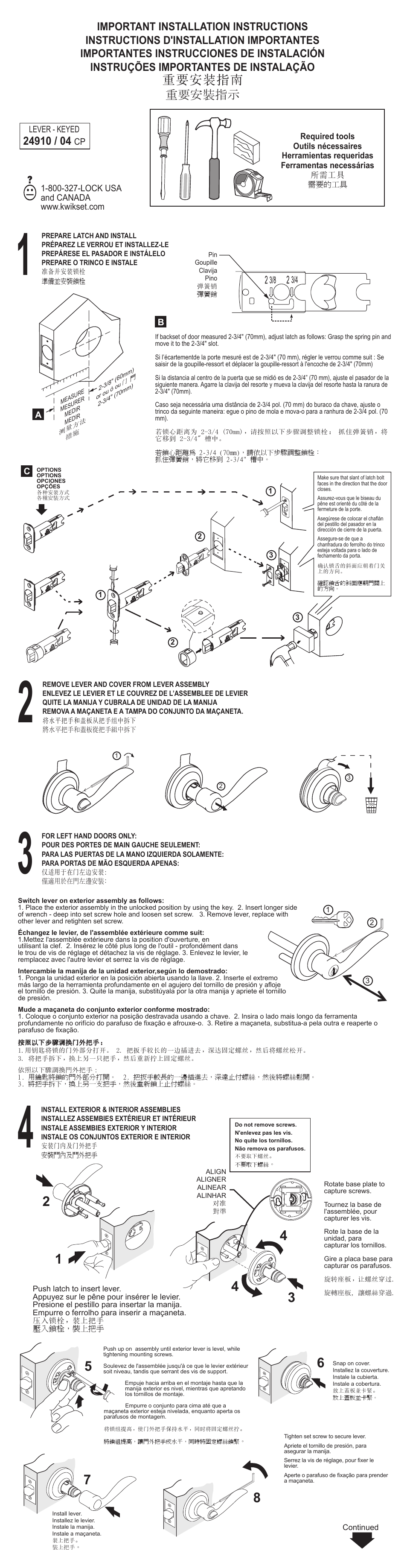 Kwikset 740AVL User Manual | 2 pages