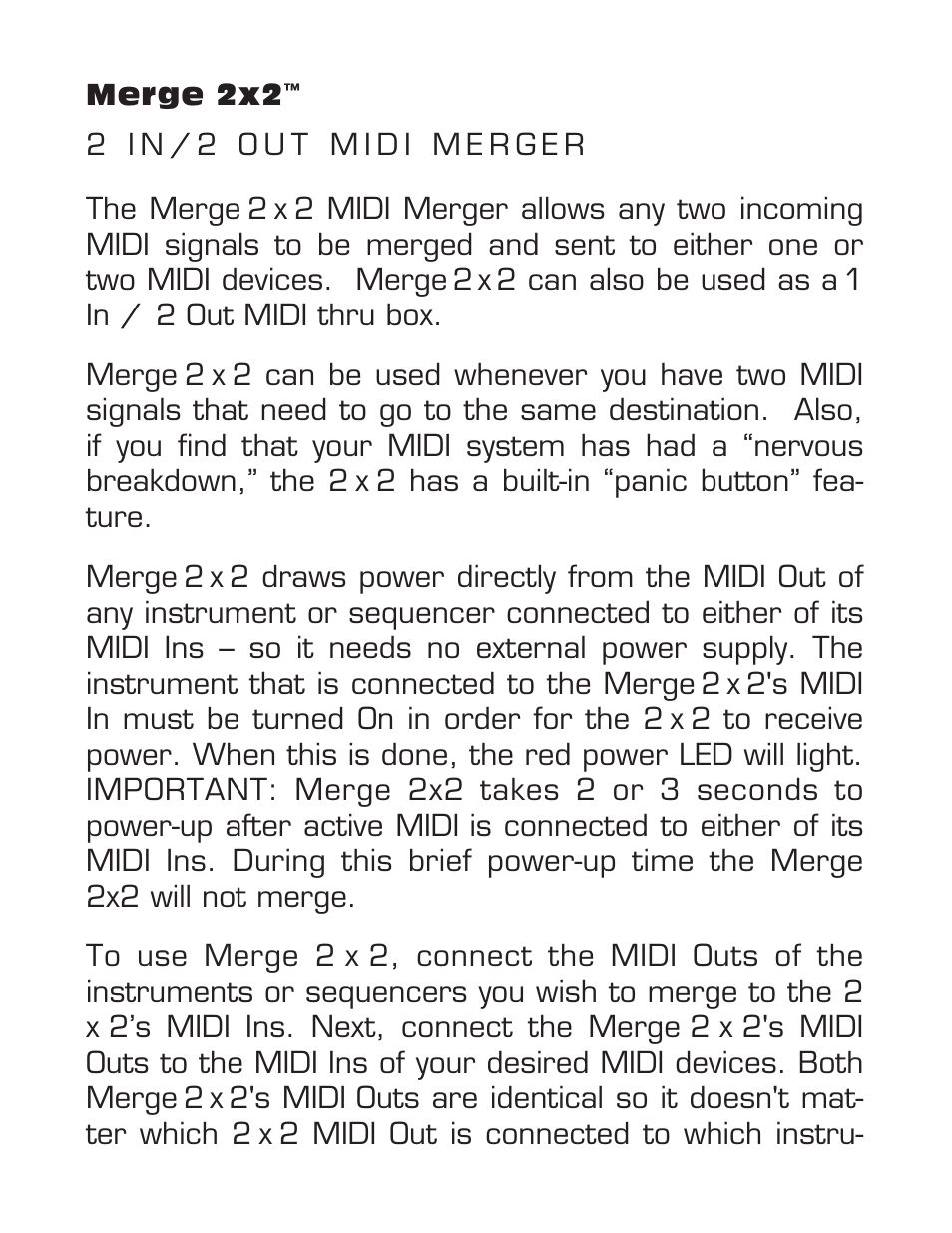 M-AUDIO Merge 2x2 User Manual | Page 2 / 4
