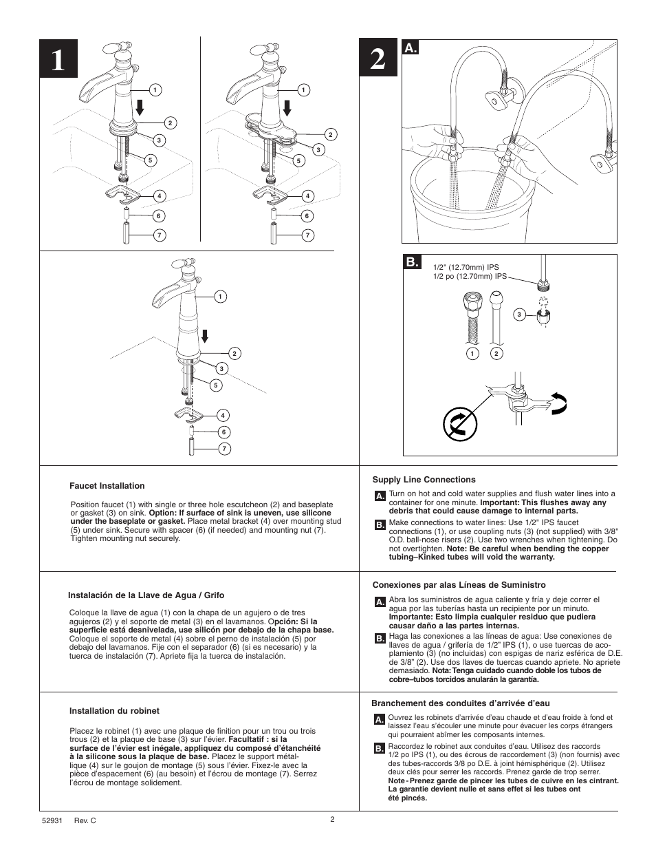 Factory Direct Hardware Delta 554LF User Manual | Page 2 / 6