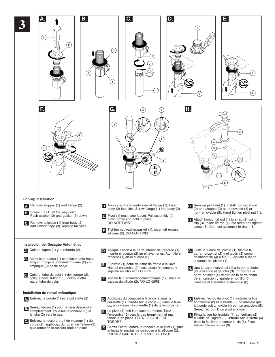 A. b, C. d, E. f | Factory Direct Hardware Delta 554LF User Manual | Page 3 / 6