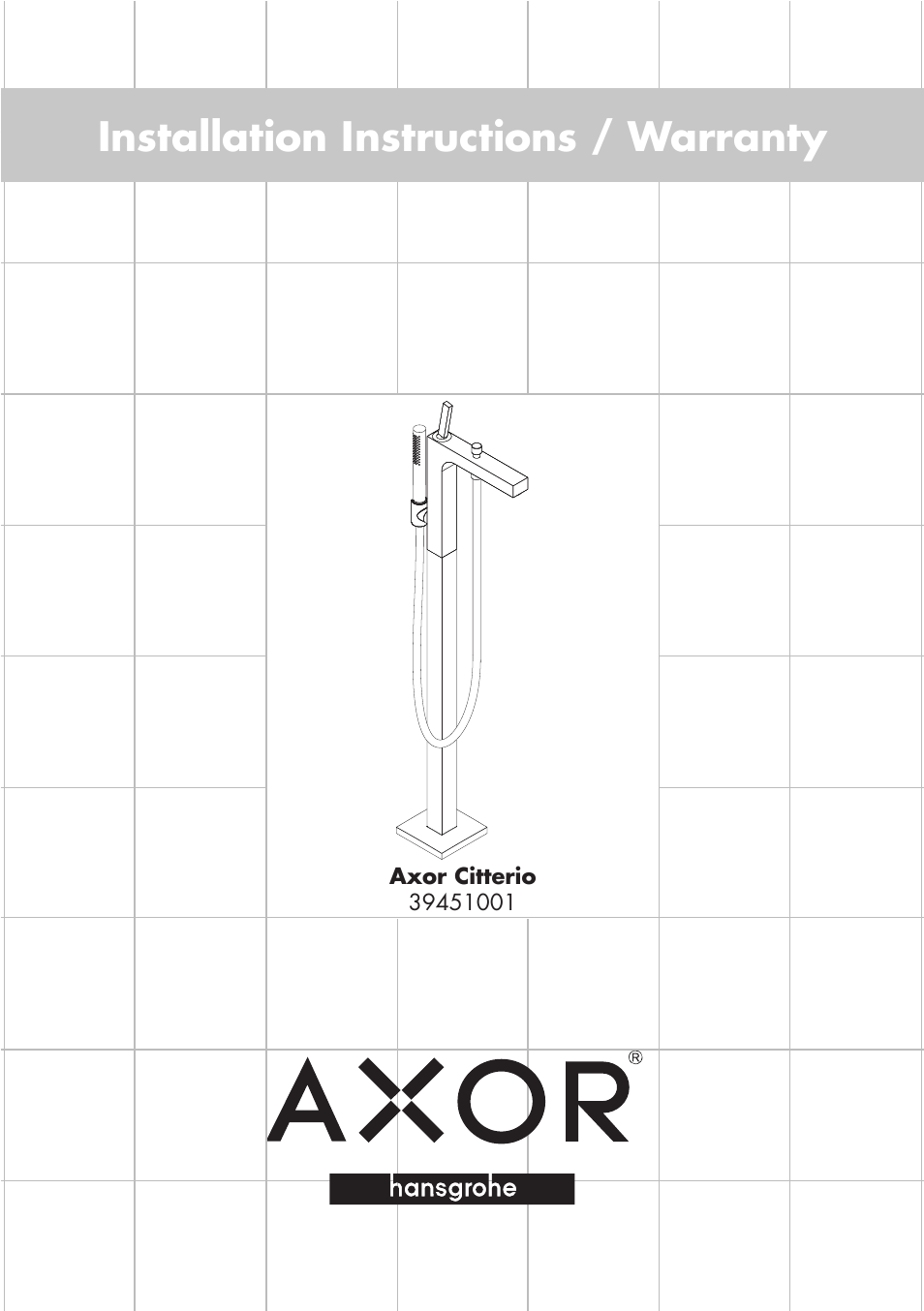 Factory Direct Hardware Hansgrohe 39451 Axor Citterio User Manual | 8 pages