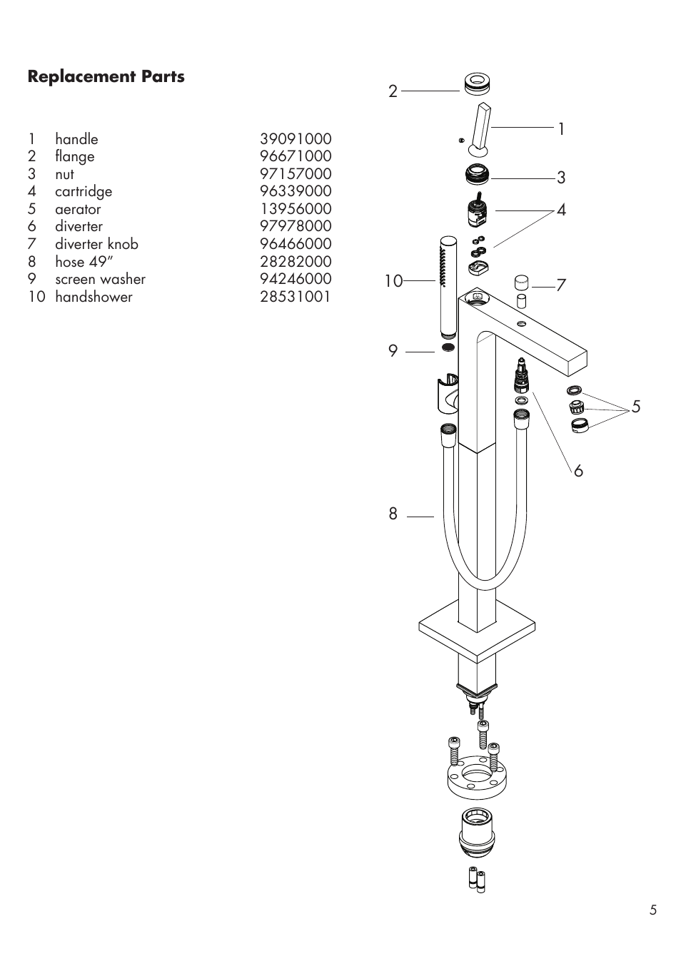 Factory Direct Hardware Hansgrohe 39451 Axor Citterio User Manual | Page 5 / 8