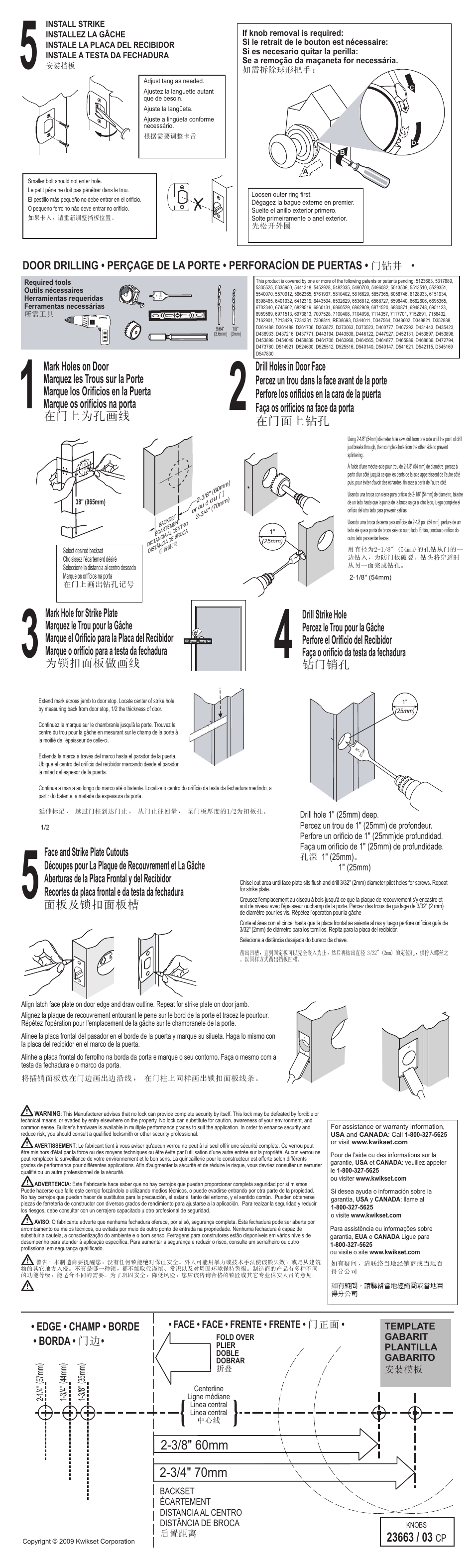 23663-03 sh2, Edge • champ • borde • borda • 门边 | Kwikset 750 KI User Manual | Page 2 / 2