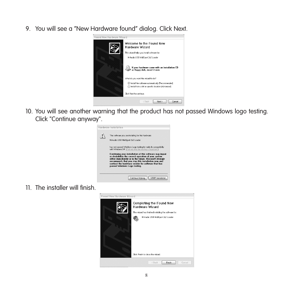 M-AUDIO MIDISPORT 2x4 User Manual | Page 9 / 26