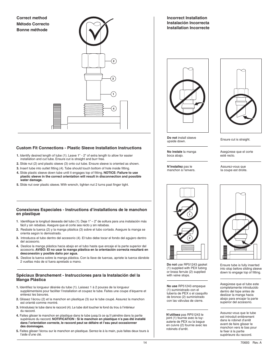 Correct method método correcto bonne méthode | Factory Direct Hardware Delta 16930-DST Jordan User Manual | Page 14 / 16