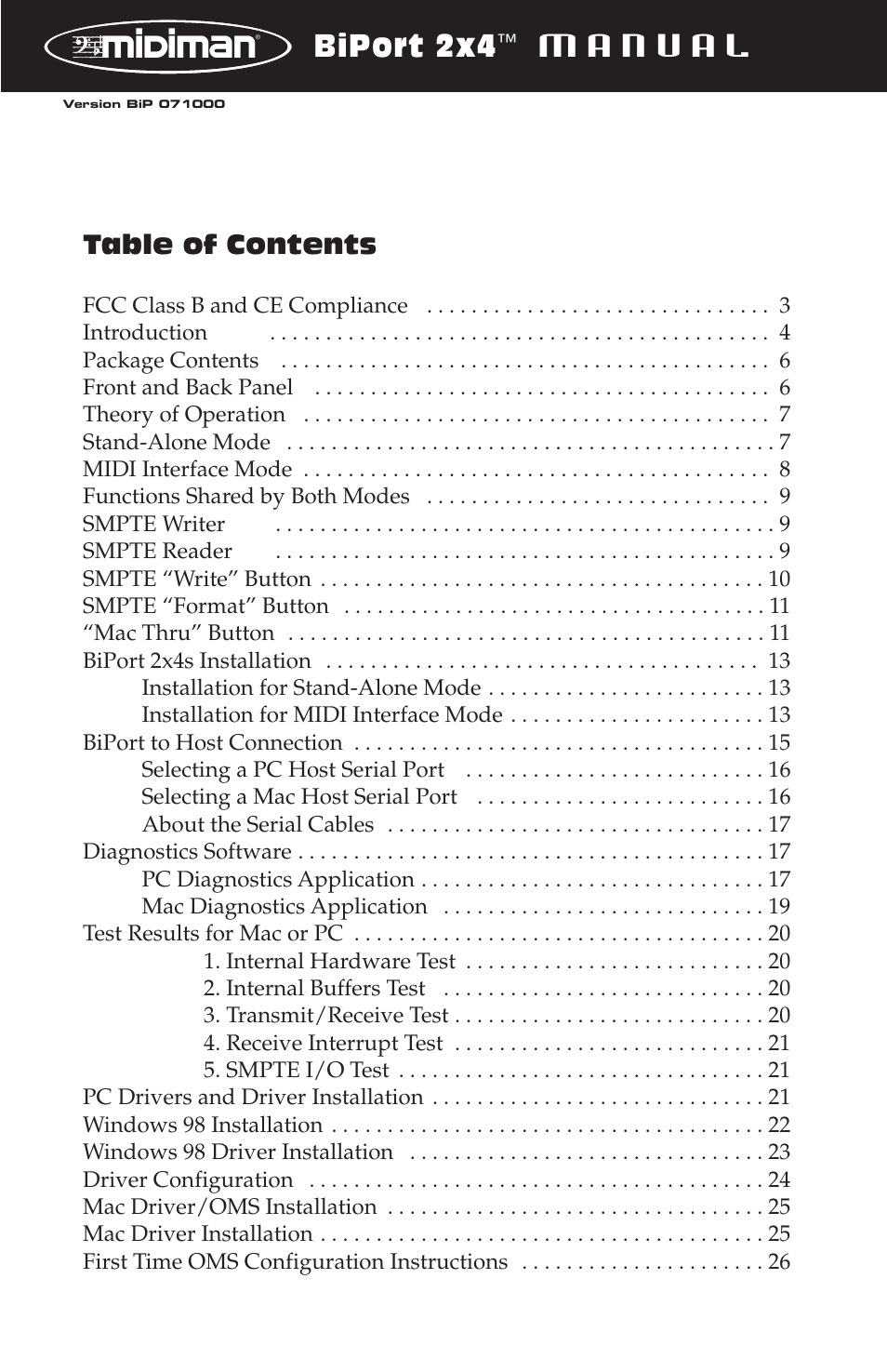 M-AUDIO Biport 2x4s User Manual | 48 pages