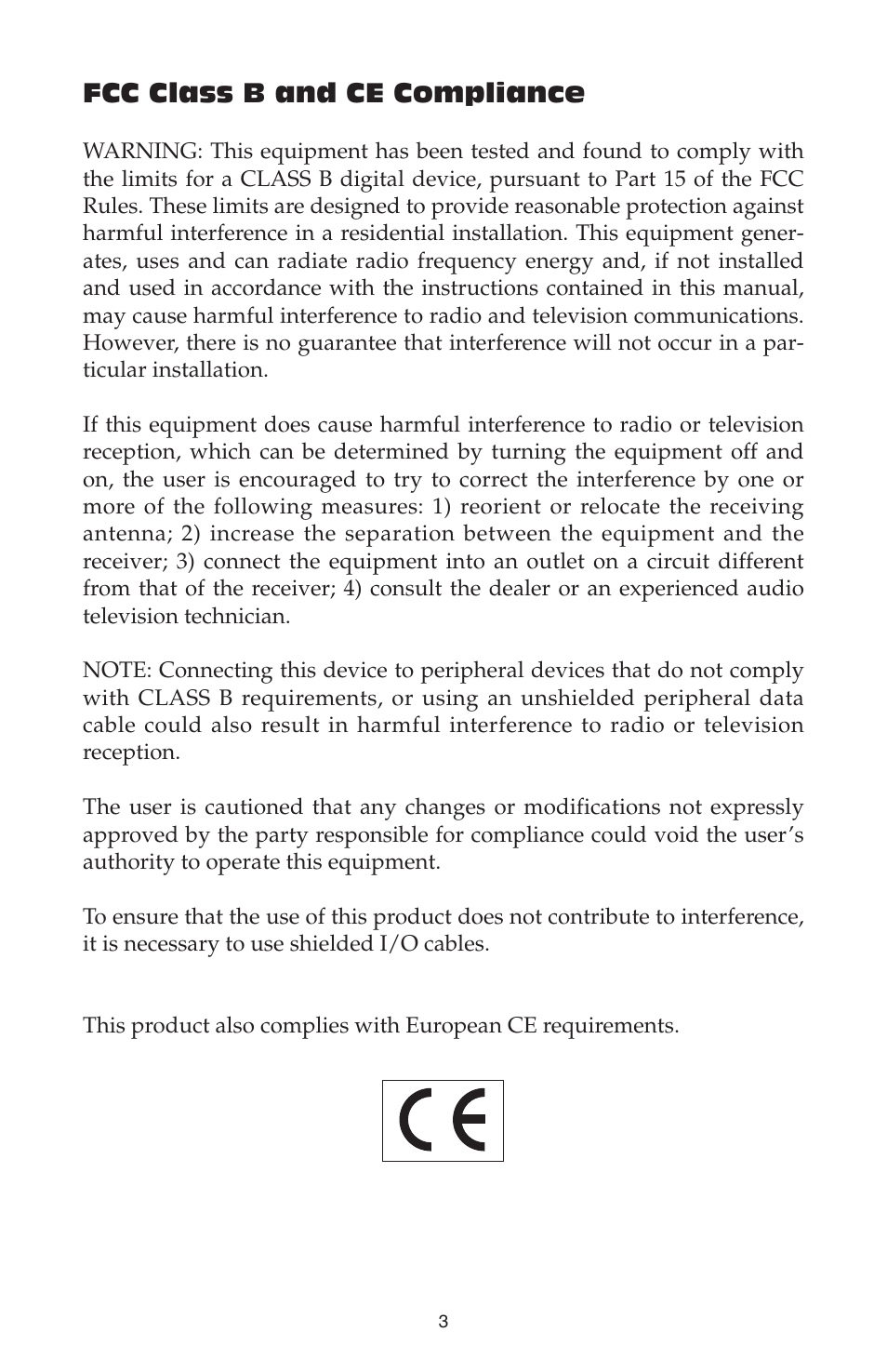 Fcc class b and ce compliance | M-AUDIO Biport 2x4s User Manual | Page 3 / 48