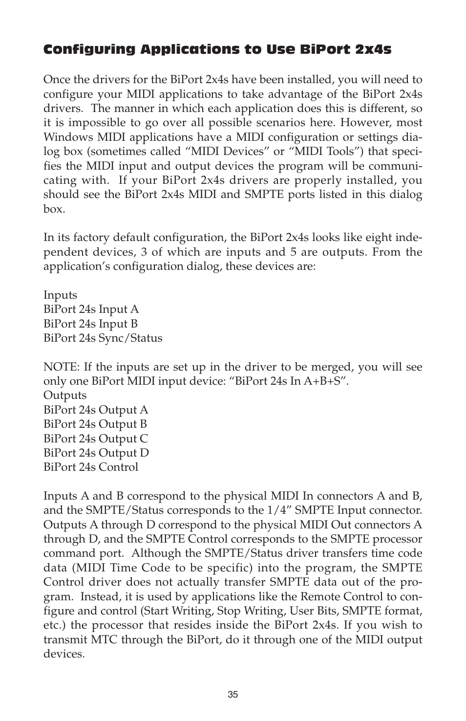 M-AUDIO Biport 2x4s User Manual | Page 35 / 48