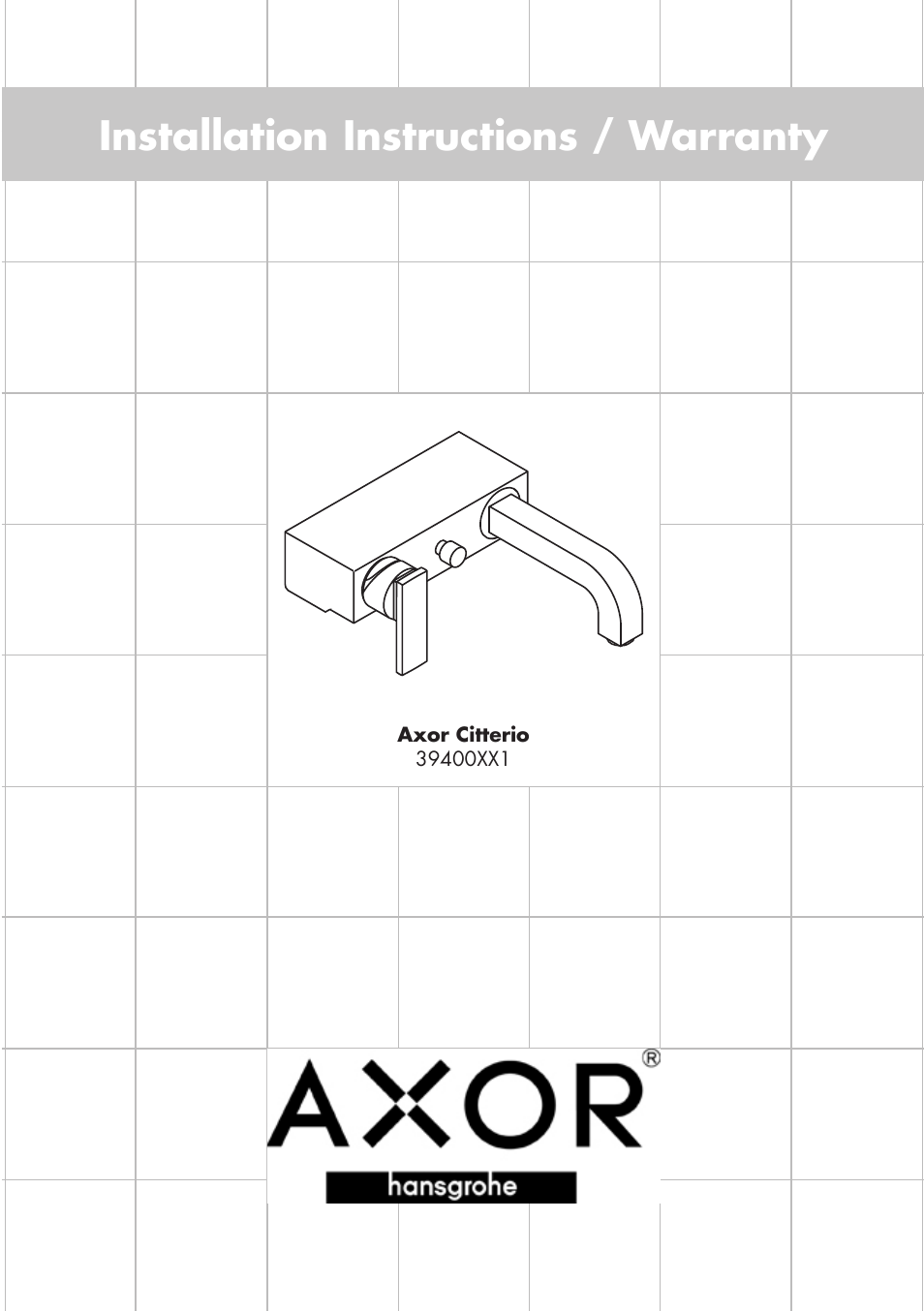Factory Direct Hardware Hansgrohe 39400 Axor Citterio User Manual | 8 pages