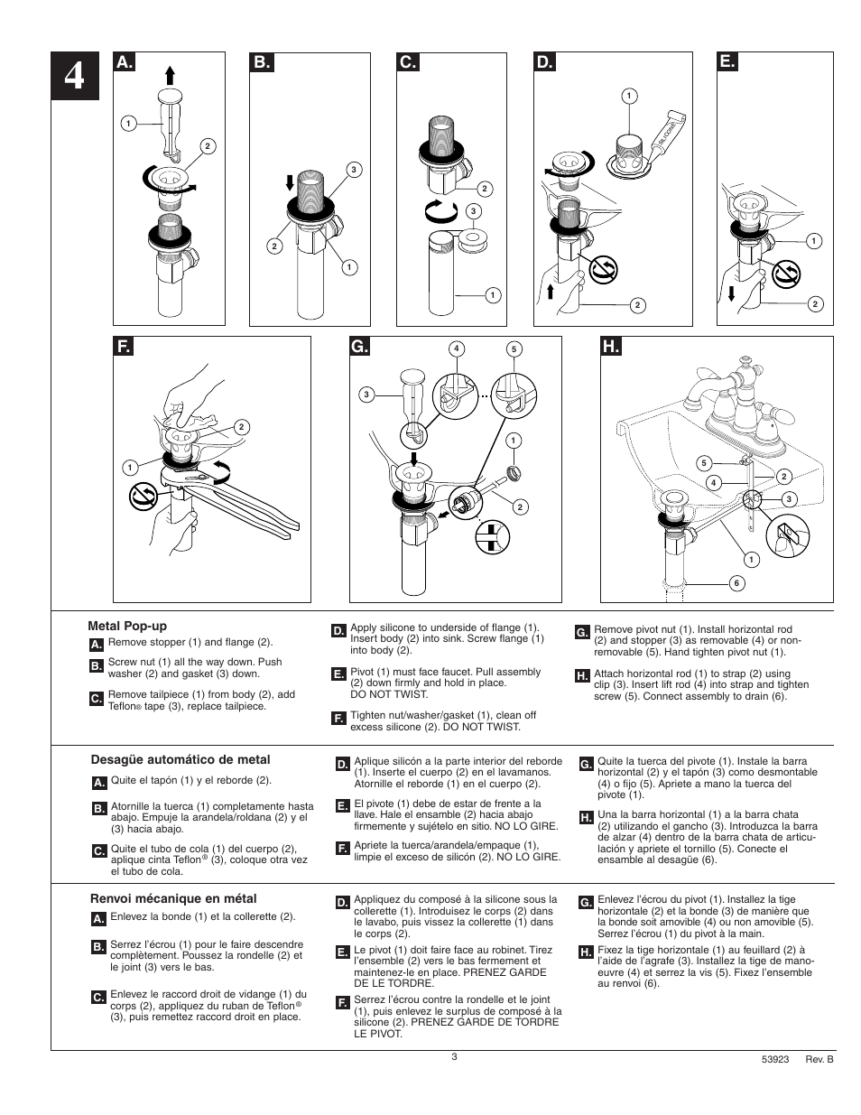 A. b. c. d. e. f, G. h | Factory Direct Hardware Delta 255LF-216 User Manual | Page 3 / 6