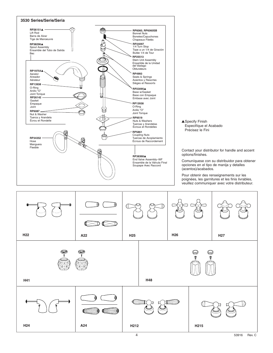 3530 series/serie/seria | Factory Direct Hardware Delta 3544-WFMPU User Manual | Page 4 / 8
