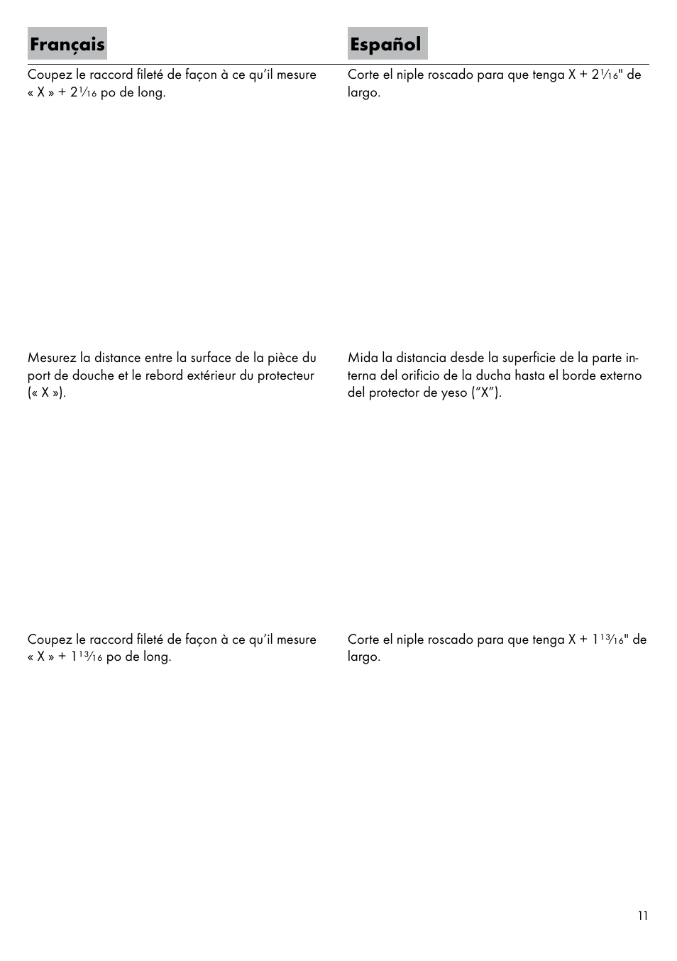Français español | Factory Direct Hardware Hansgrohe 11435 Axor Urquiola User Manual | Page 11 / 32