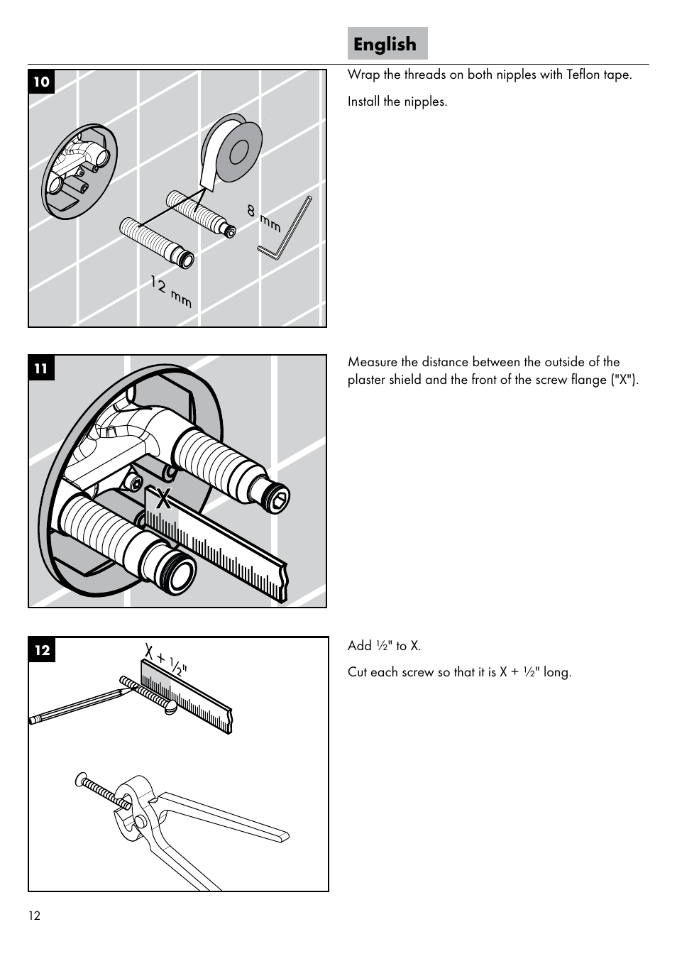 English | Factory Direct Hardware Hansgrohe 11435 Axor Urquiola User Manual | Page 12 / 32