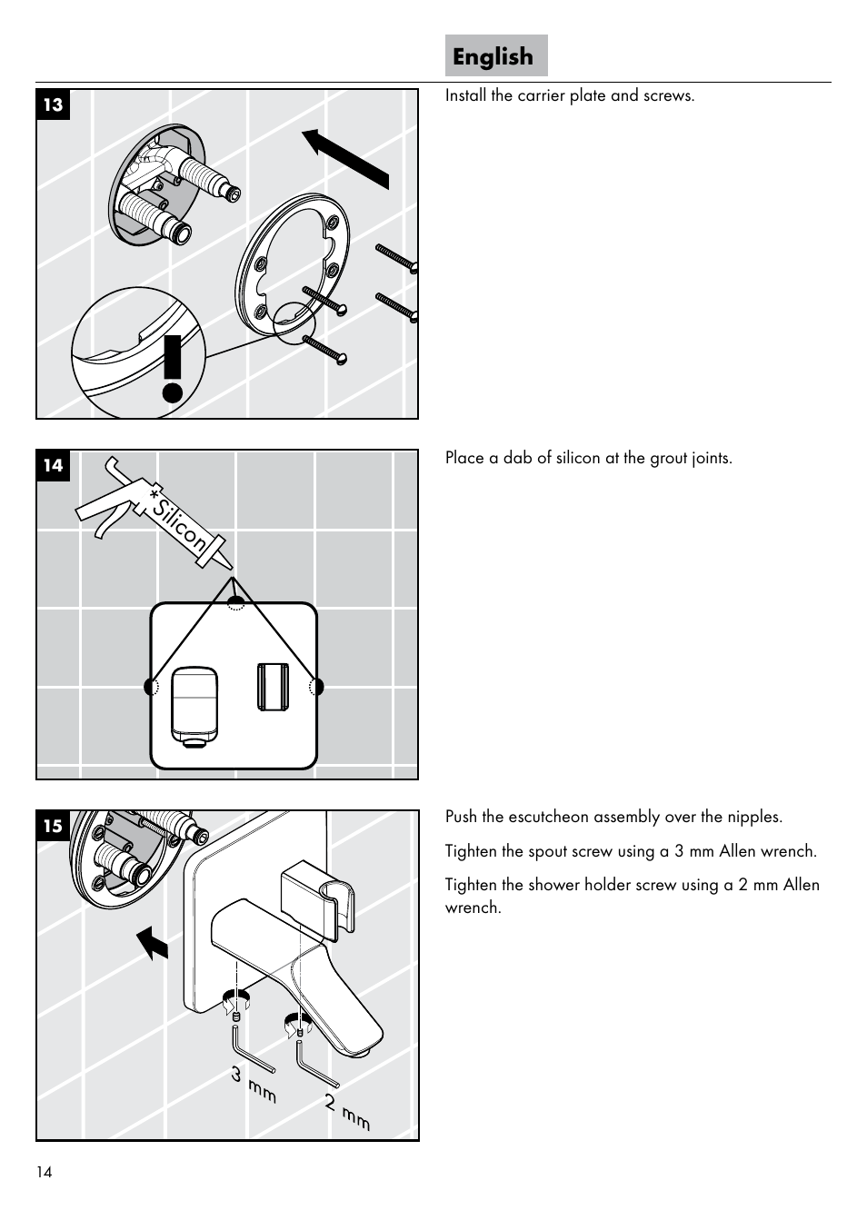 Silicon, English | Factory Direct Hardware Hansgrohe 11435 Axor Urquiola User Manual | Page 14 / 32