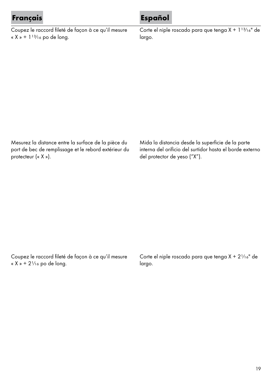 Français español | Factory Direct Hardware Hansgrohe 11435 Axor Urquiola User Manual | Page 19 / 32