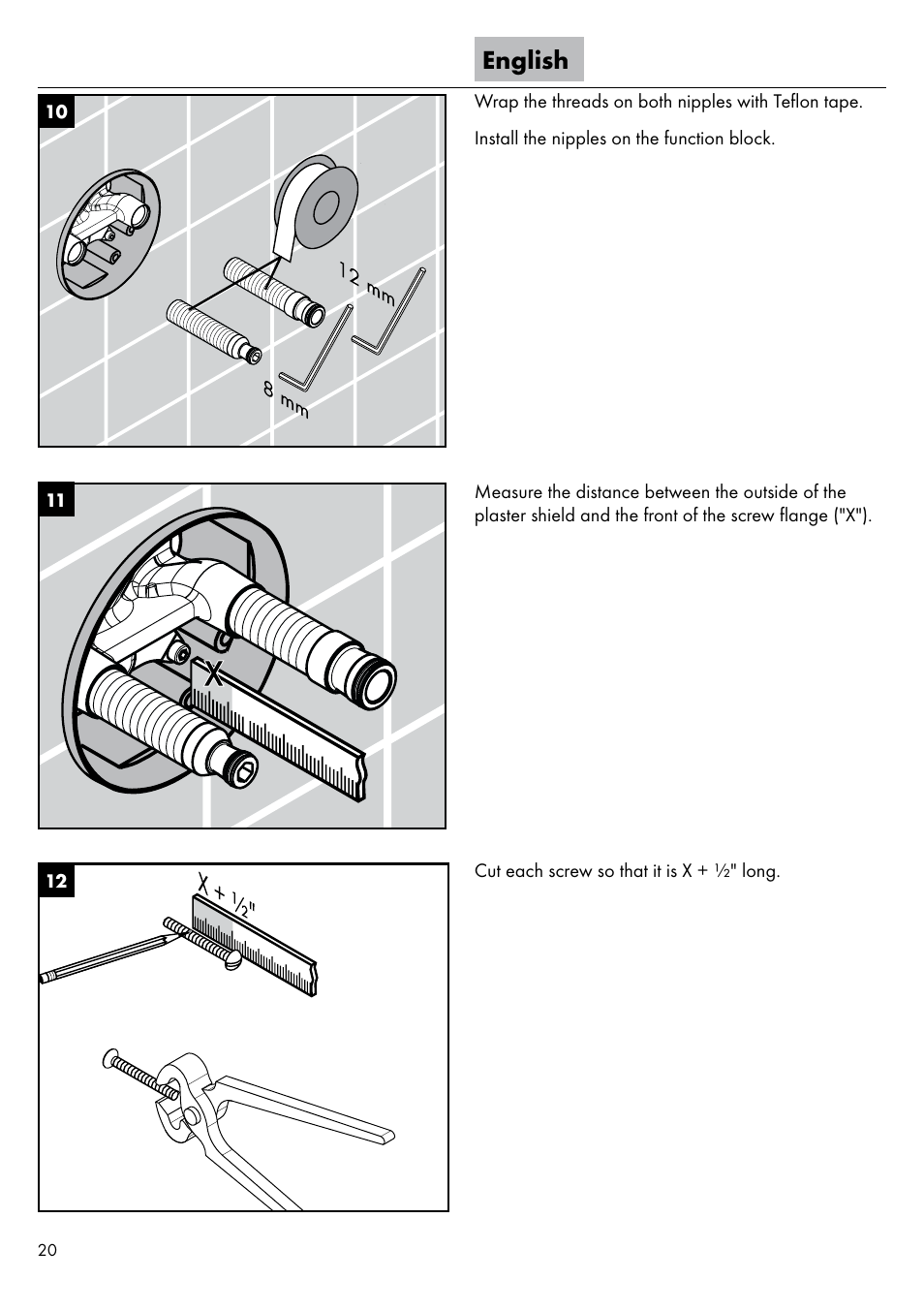 English | Factory Direct Hardware Hansgrohe 11435 Axor Urquiola User Manual | Page 20 / 32