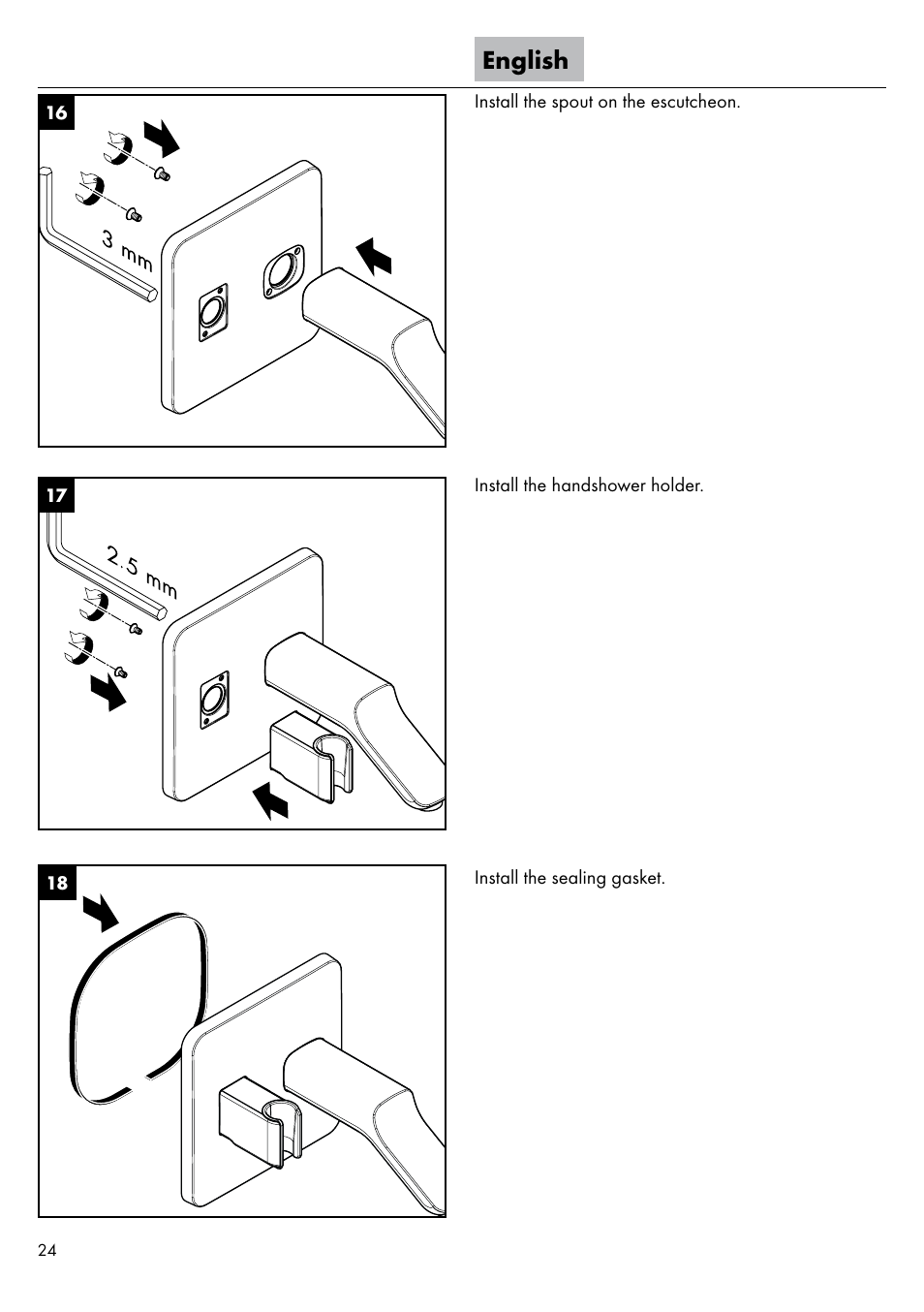 English | Factory Direct Hardware Hansgrohe 11435 Axor Urquiola User Manual | Page 24 / 32