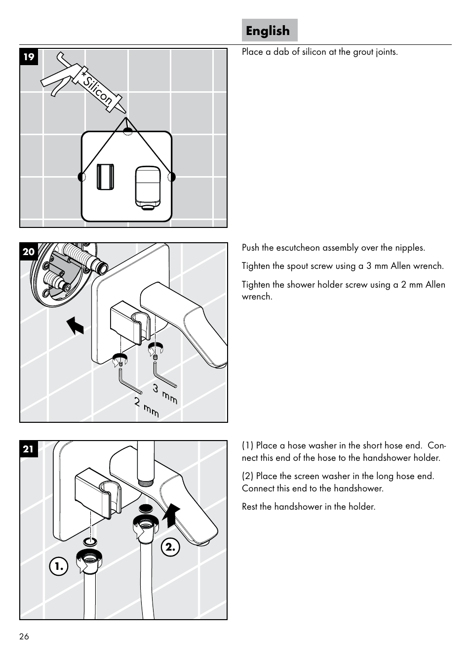 Silicon, English | Factory Direct Hardware Hansgrohe 11435 Axor Urquiola User Manual | Page 26 / 32