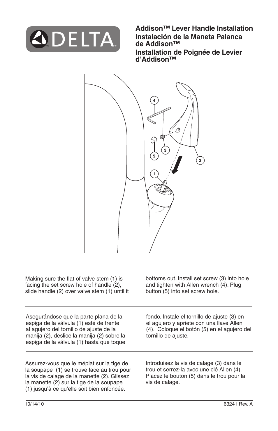 Factory Direct Hardware Delta 9192-DST Addison User Manual | 1 page