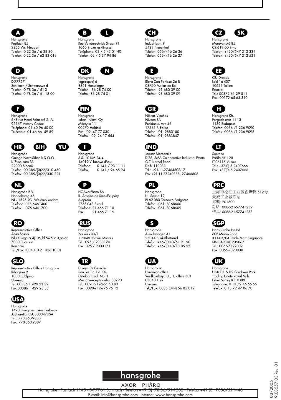 Factory Direct Hardware Hansgrohe 27830 Axor Starck User Manual | Page 8 / 8