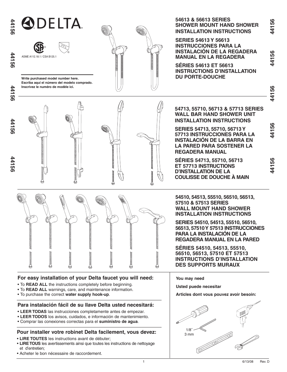 Factory Direct Hardware Delta 56613 Classic User Manual | 4 pages