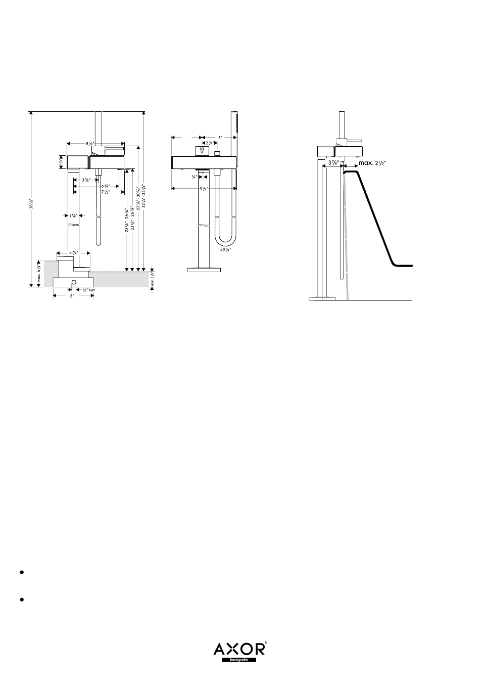 Factory Direct Hardware Hansgrohe 10406001 Axor Starck X User Manual | Page 2 / 12