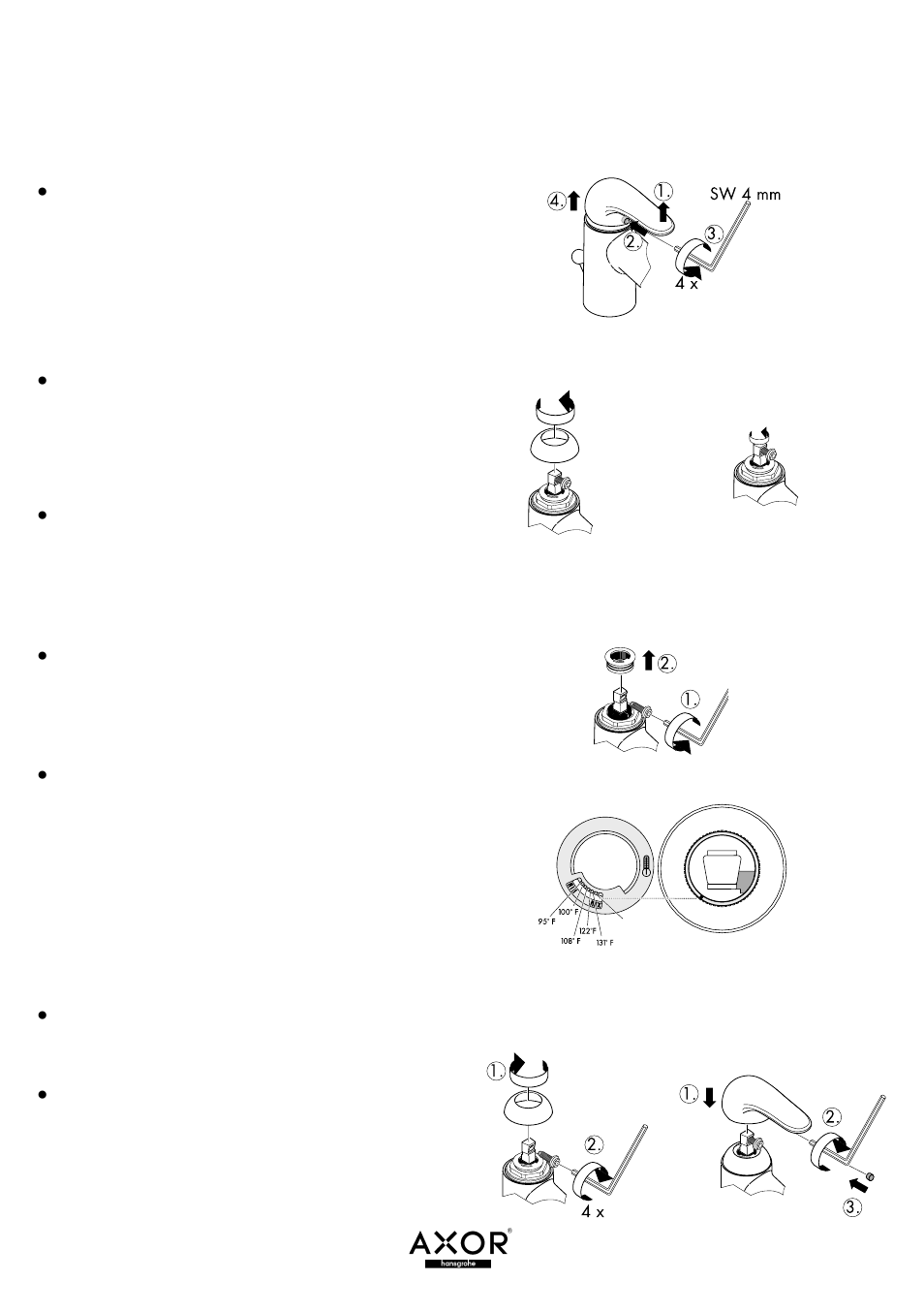 Reset the high temperature limit stop (optional) | Factory Direct Hardware Hansgrohe 10406001 Axor Starck X User Manual | Page 8 / 12