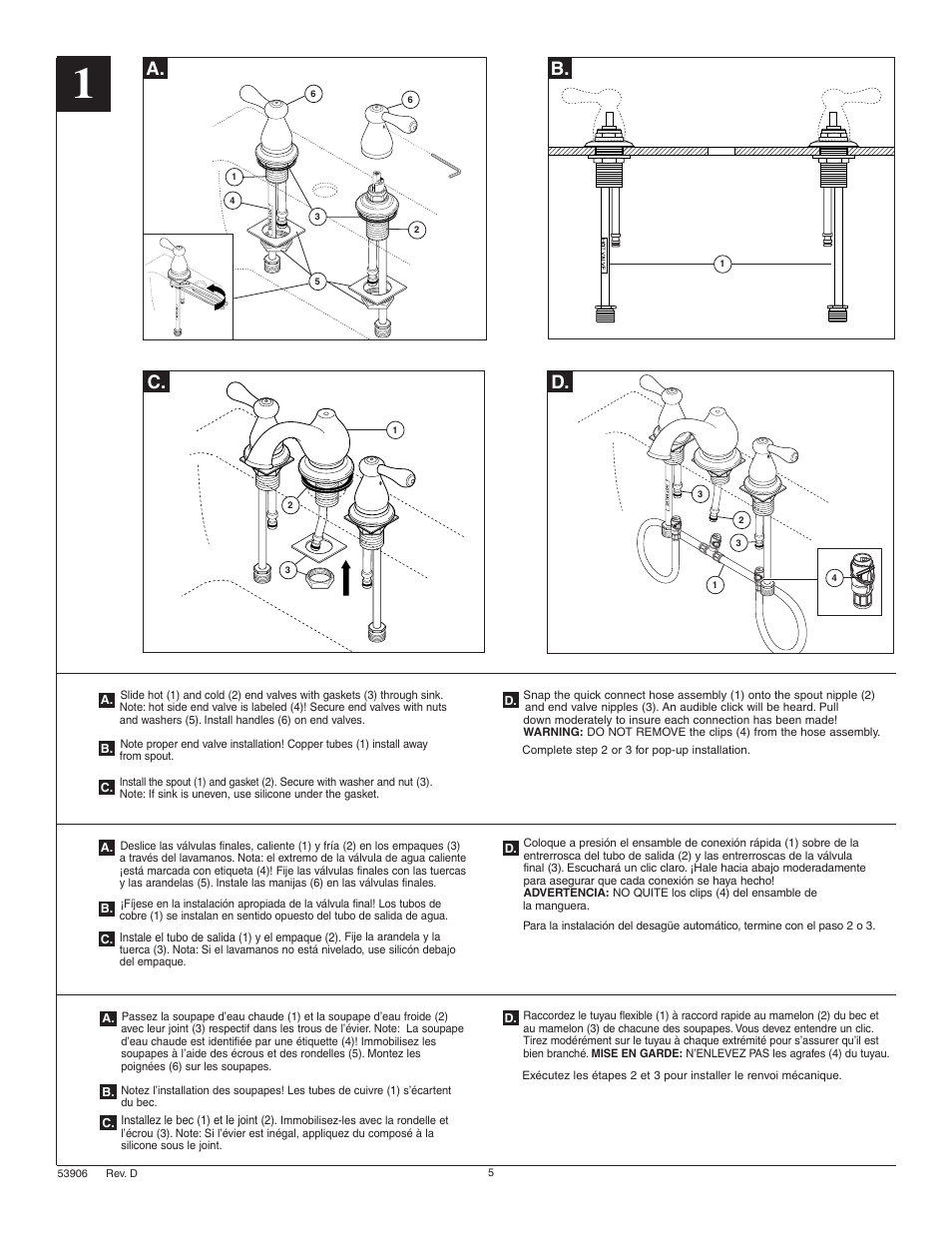 A. c. b. d | Factory Direct Hardware Delta 3578LF-278 User Manual | Page 5 / 8