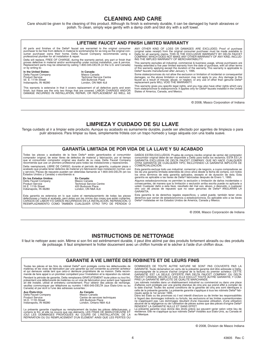 Factory Direct Hardware Delta 2155LHP Victorian User Manual | 4 pages