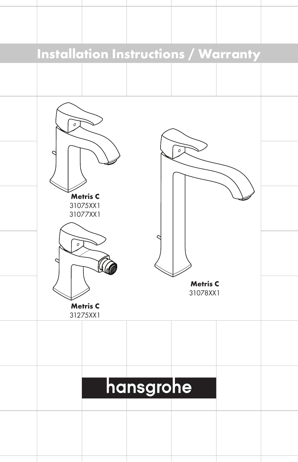 Factory Direct Hardware Hansgrohe 31077 User Manual | 24 pages