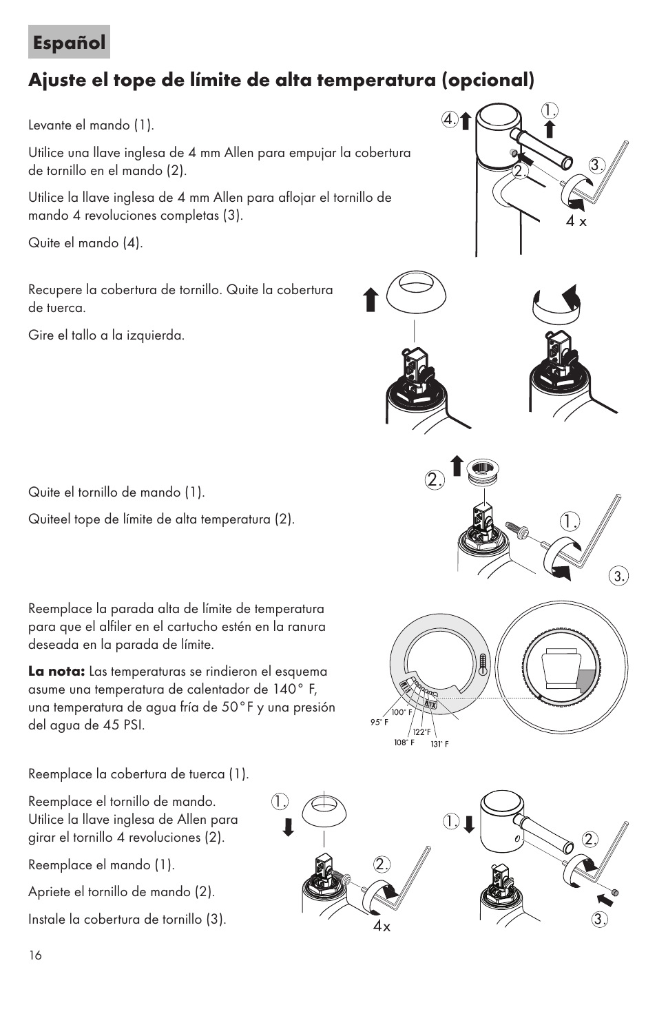 Español | Factory Direct Hardware Hansgrohe 31077 User Manual | Page 16 / 24