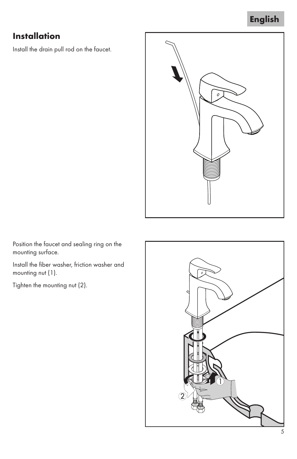 Installation, English | Factory Direct Hardware Hansgrohe 31077 User Manual | Page 5 / 24