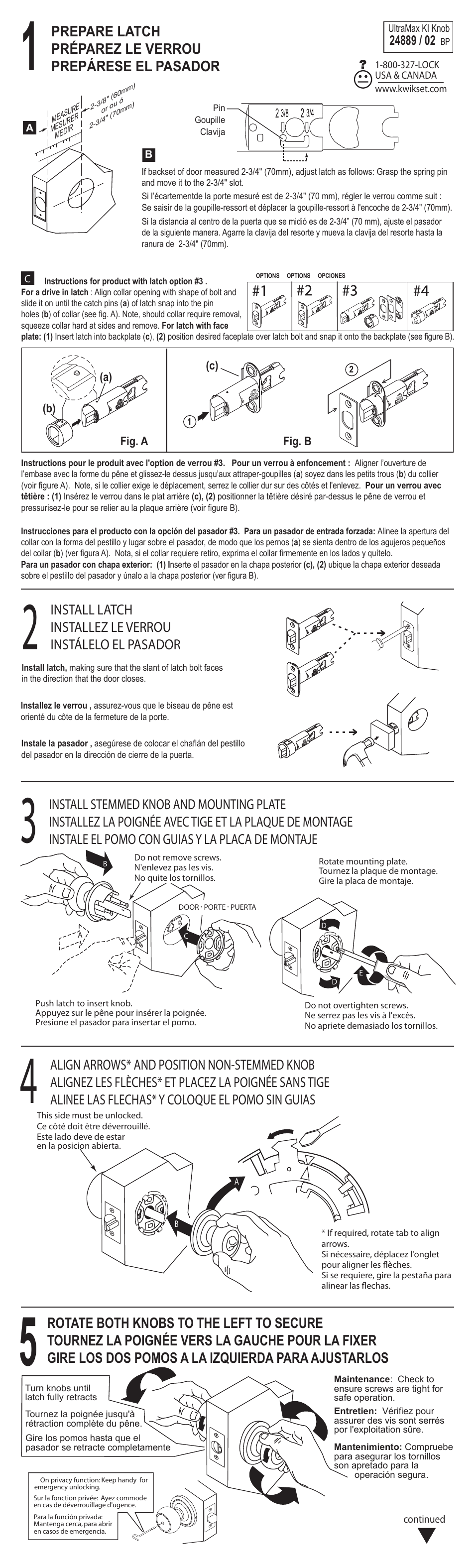 Kwikset 720H User Manual | 2 pages