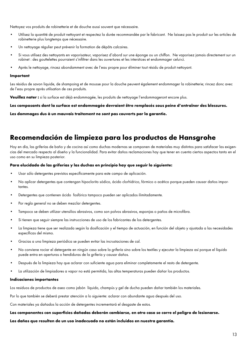 Factory Direct Hardware Hansgrohe 11024 User Manual | Page 13 / 16