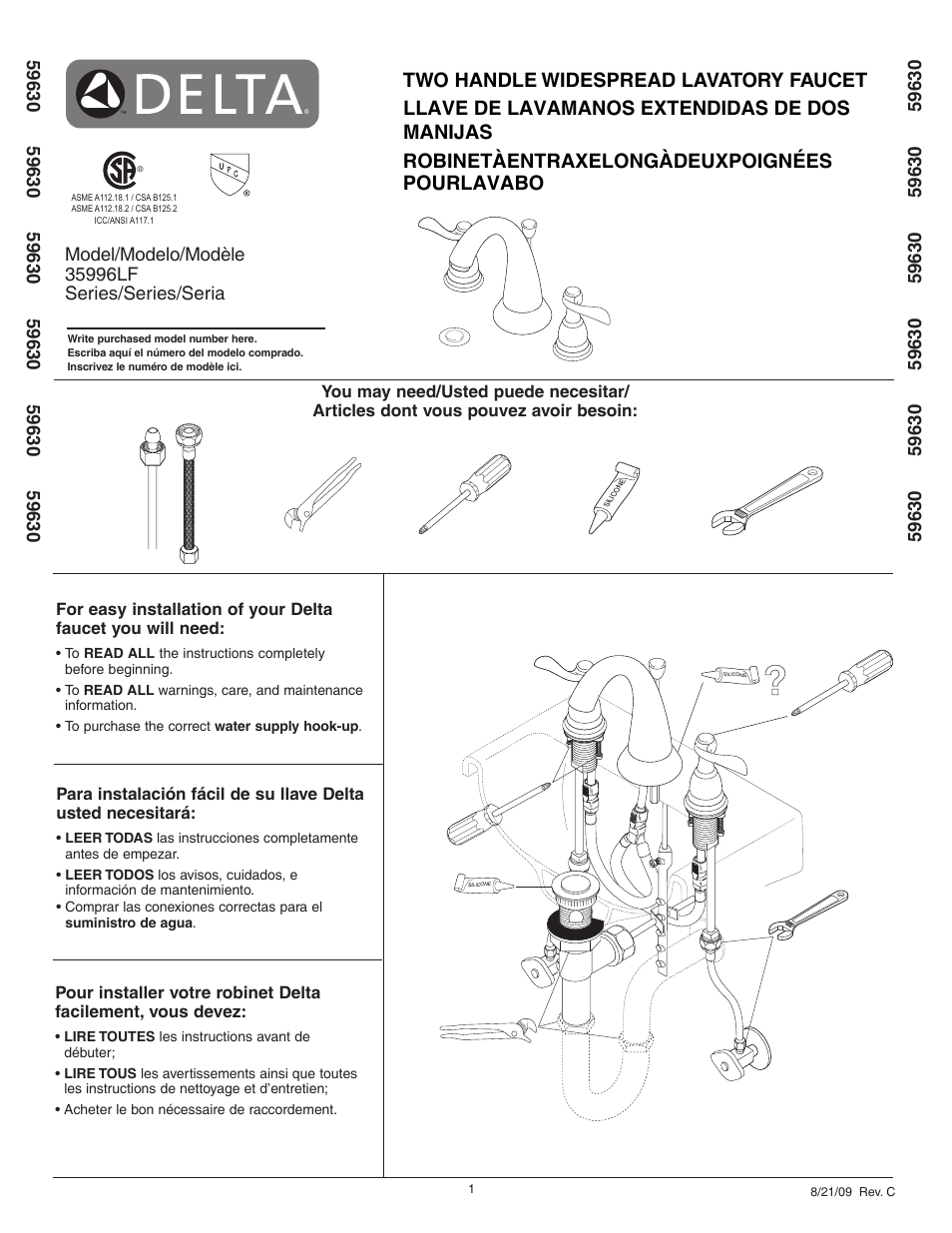 Factory Direct Hardware Delta 35996LF User Manual | 6 pages