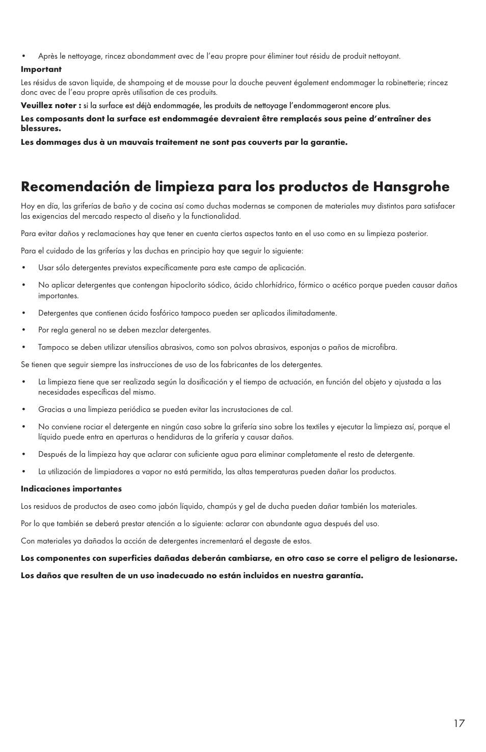 Factory Direct Hardware Hansgrohe 14116 User Manual | Page 17 / 20